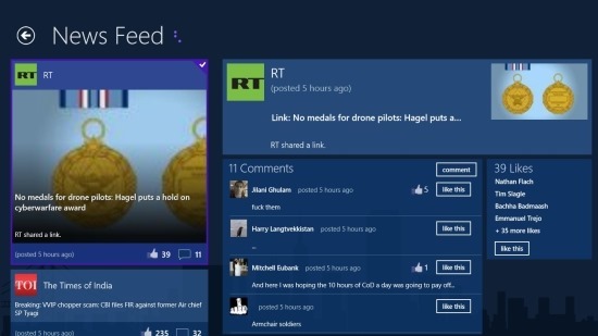 news feed metro social windows 8