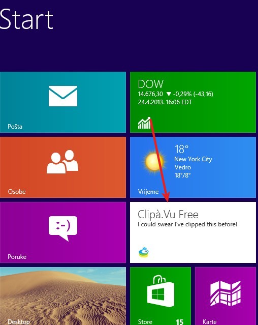 ClipaVu start menu windows 8