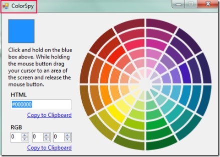 ColorSpy 01 color picker application