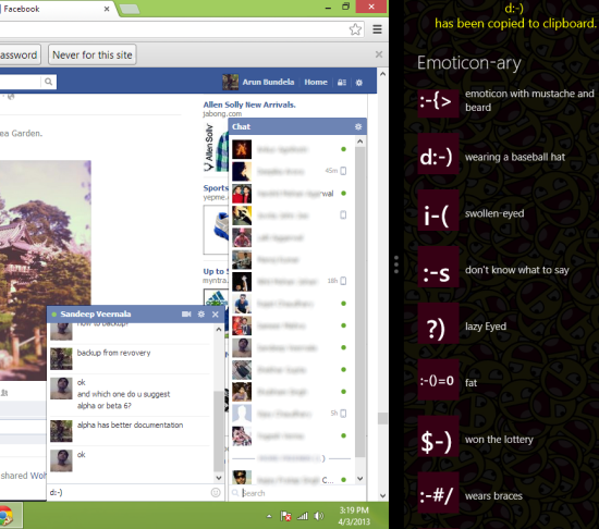 Emoticon-ary windows 8 snapped