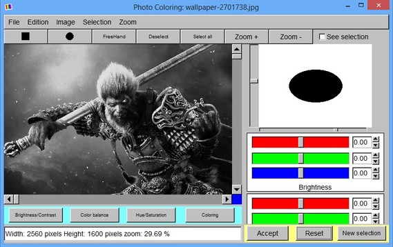 Photo Coloring default window