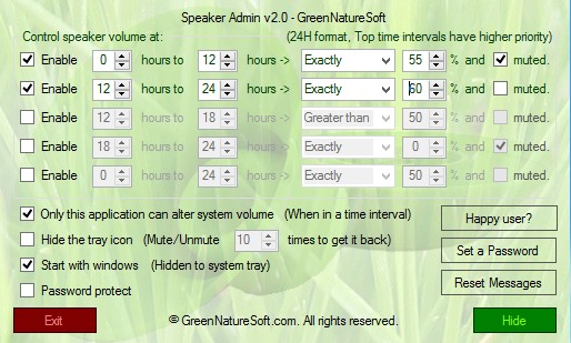 Speaker Admin settings