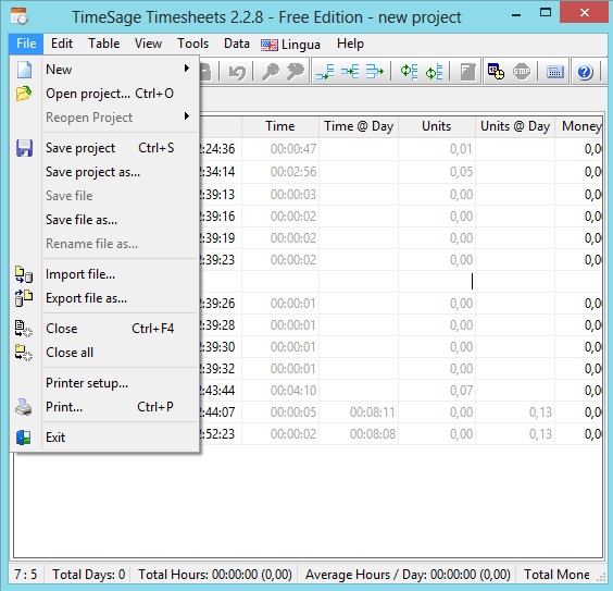 TimeSage Timesheets manual editing