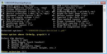 k2pdfopt command setup