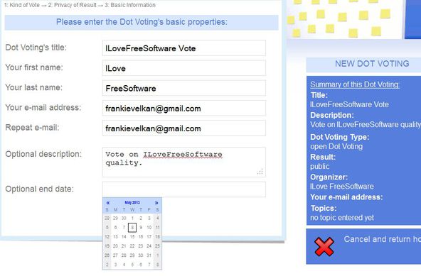 DotVoting setting up vote