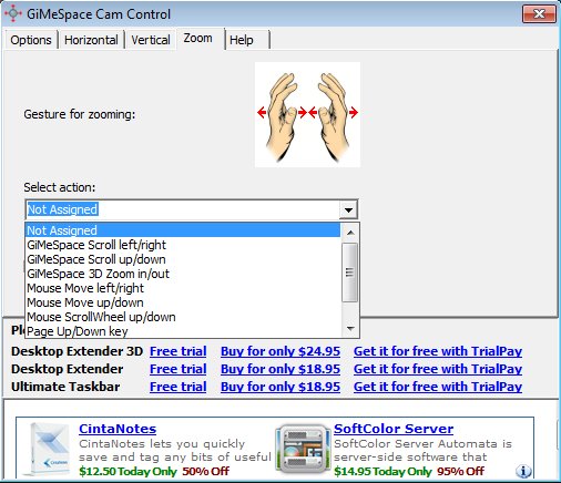 GiMiSpace Cam Control zoom