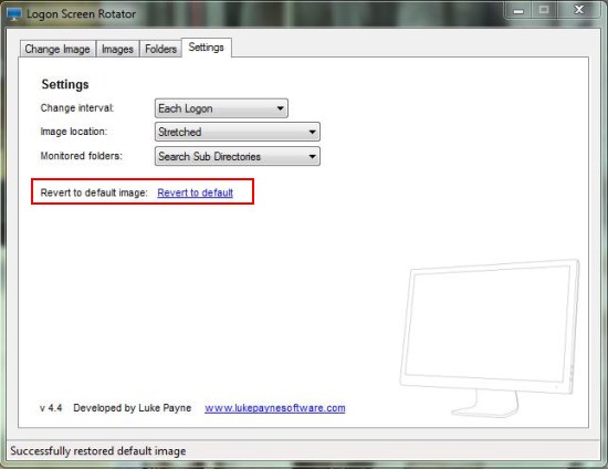 Logon Screen Rotator settings