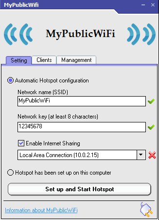 MyPublicWifi default window