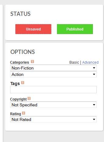 Wattpad right sidebar options