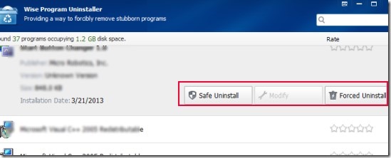 Wise Program Uninstaller 02 remove installed programs