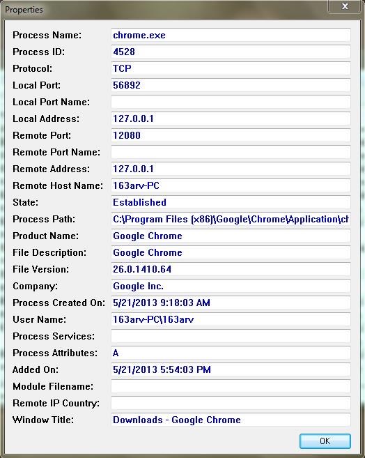 currports properties