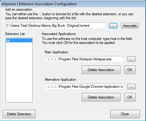 eXpresso extension configuration