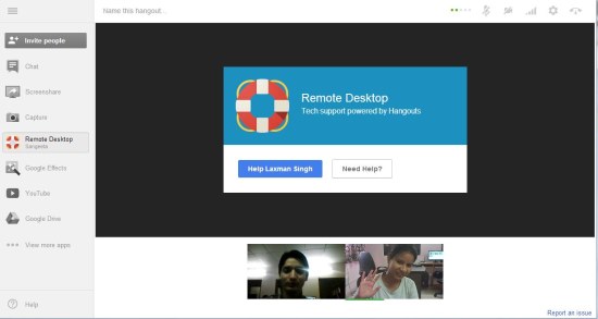 hangouts remote desktop tech support