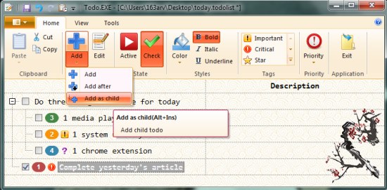 todo.exe add tasks