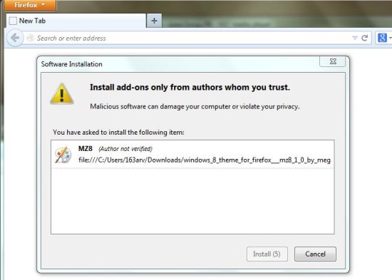windows 8 theme for firefox add plugin