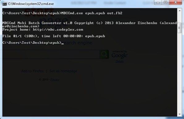 Mobi Batch Converter conversion complete