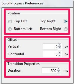 Scroll Progress postion