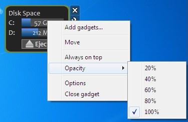 UsefulGadgets context menu