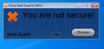 Xvirus Web Guard default window