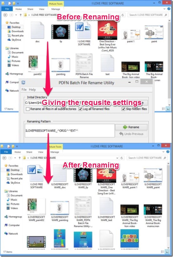 PDFN Batch File Rename Utility-Renaming Steps