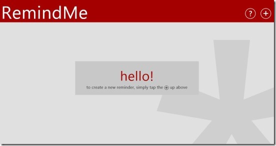 RemindMe- Start Screen