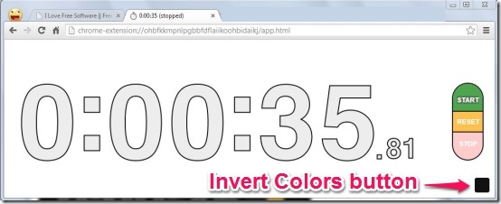 Stopwatch invert colors