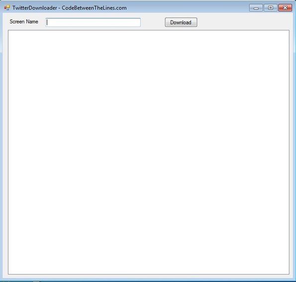 Twitter Image Downloader default window
