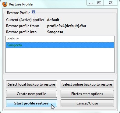 febe profile restore