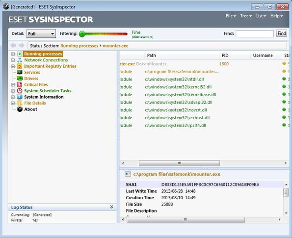 ESET SysInspector default window