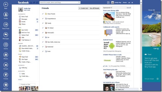 Facebook Browser - friends