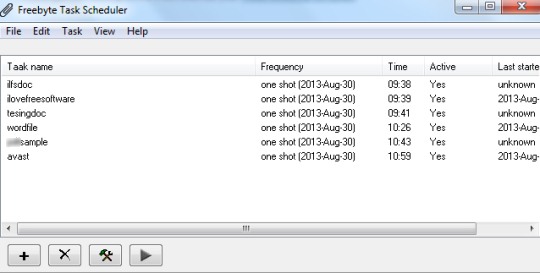 Freebyte Task Scheduler- interface