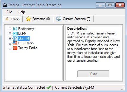 Radioz default window