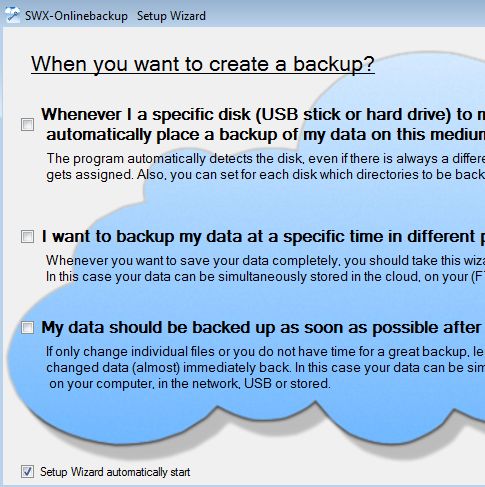 SWX Onlinebackup wizard