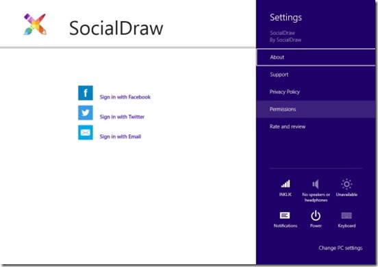 SocialDraw- settings