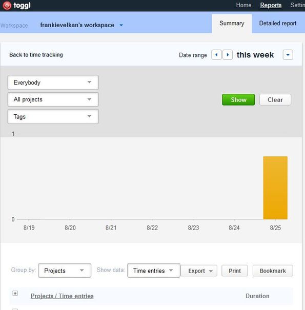 Toggl exporting reports