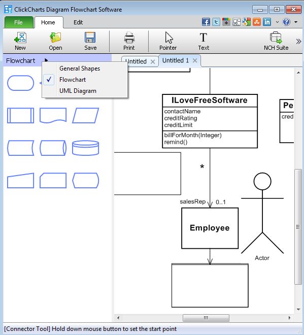 Click Charts editing chart