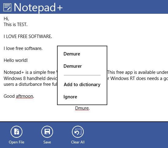 Notepad+ spell check