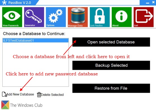 PassBox - Create and Open Password Database
