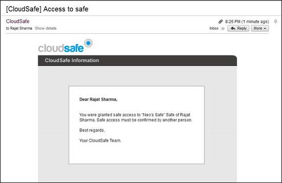CouldSafe - Grant Access to Safe Email