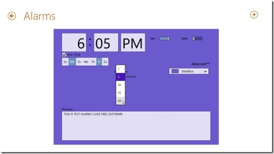 eTiles - creating custom alarm