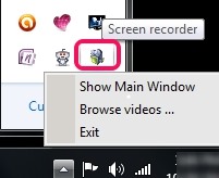 Ainishare Free Screen Recorder- system tray icon