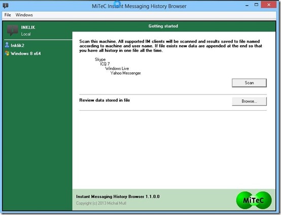 Instant Messaging History browser-view chat history- setup wizard