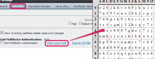 LastPass Two Factor Authentication- use print your grid option