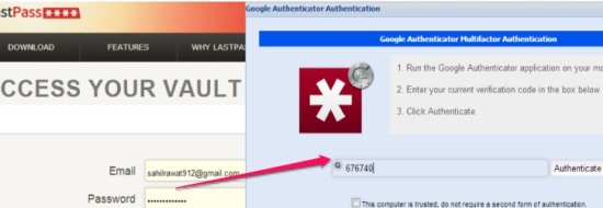 LastPass Two Factor Authentication