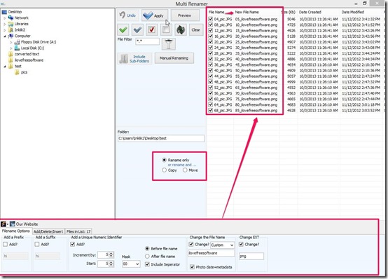 Multi Renamer- file renamer-interface