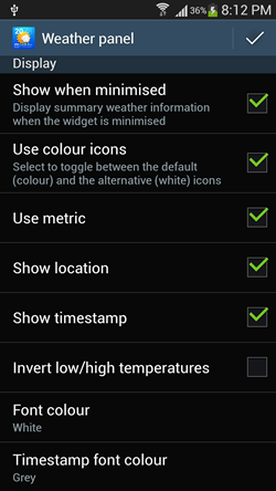 weather settings