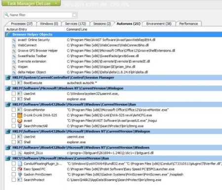 Task Manager DeLuxe-task manager-Autorun tab