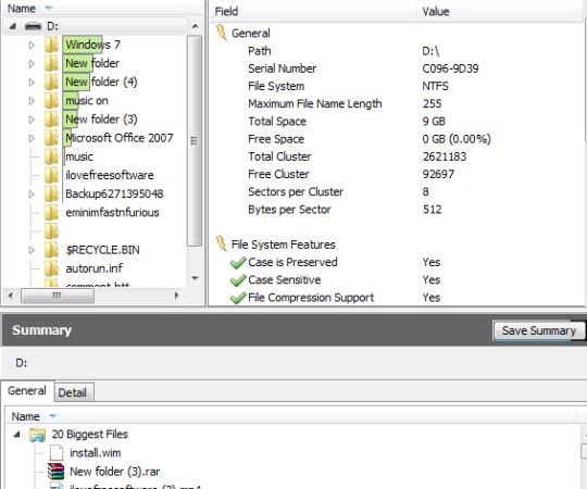 TweakNow HD-Analyzer- summary of scanned results