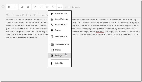 Write   settings