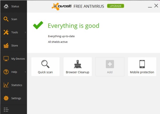 avast! Free Antivirus - Interface